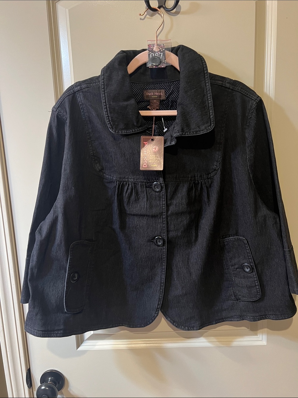 Duck Head Black Cotton Button Jacket H067